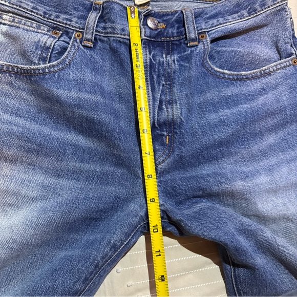 Madewell Dean Easy Straight Jeans Size 25 Distressed Raw Hem - Picture 9 of 10